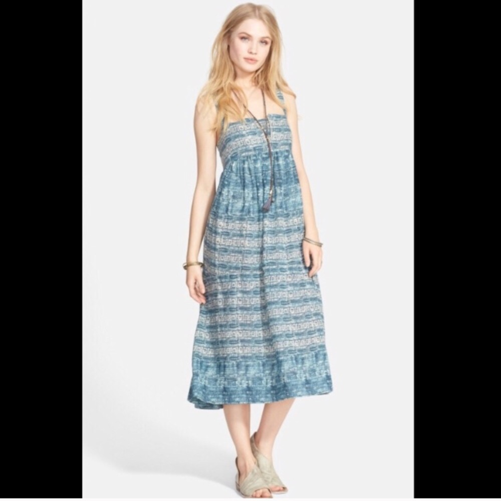 FREE PEOPLE Blue Noval Sac Magique Midi Dress